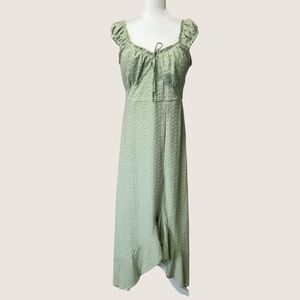 Derek Heart Mint Eyelet Ruffle Dress Large